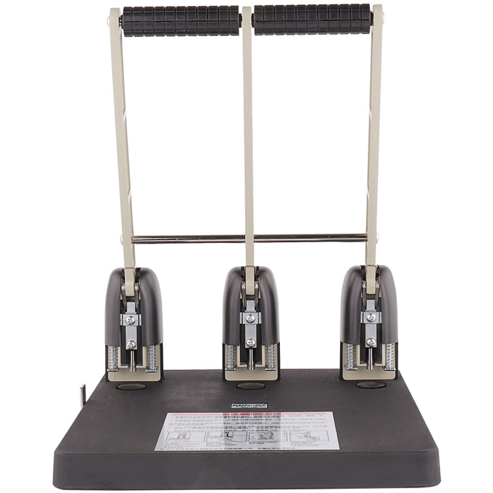 Paper Punch 3 Hole - Papierperforator, zware uitvoering, 2 gaten, 3