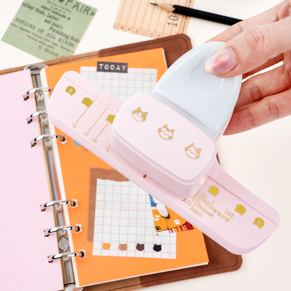 Paper Punch 3 Hole - Schattige katkop-gatenpons met 3 gaten voor