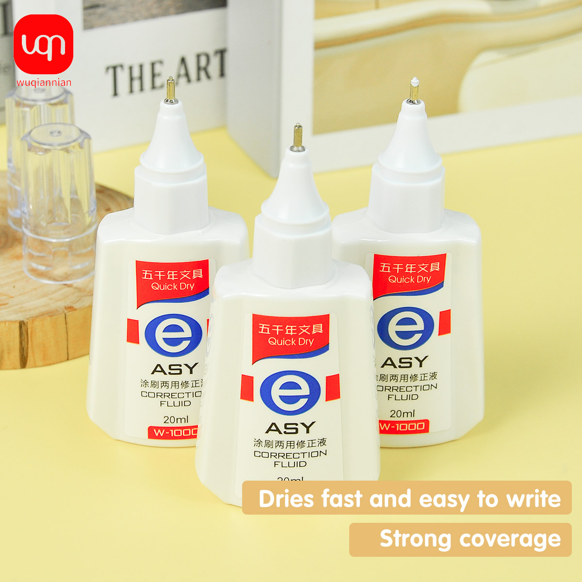 Correction Fluid White - WQN sneldrogende correctievloeistof, 20 ml, wit