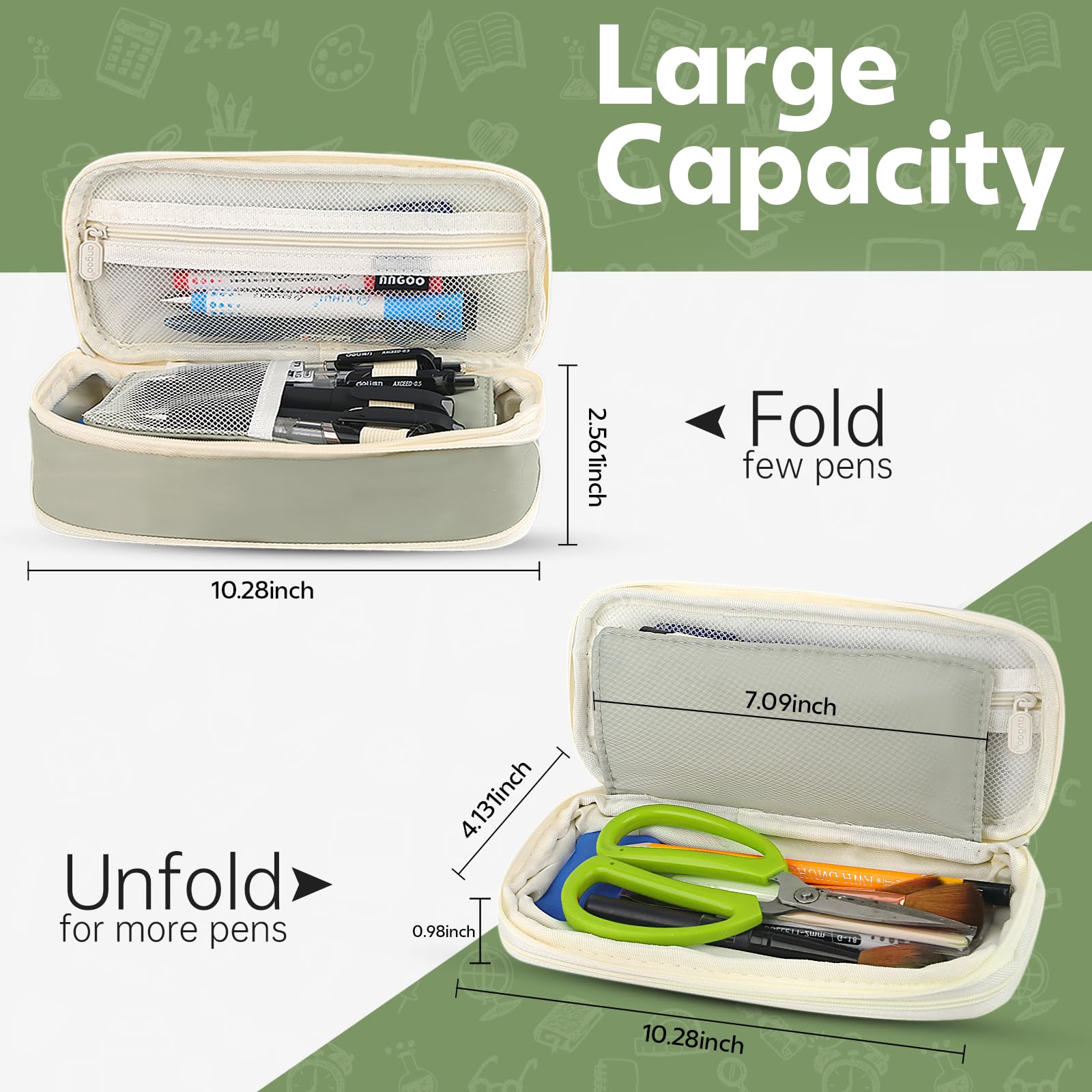 Groene etui met grote capacite - Ideal Stationery & Office Supply recensie en prijs
